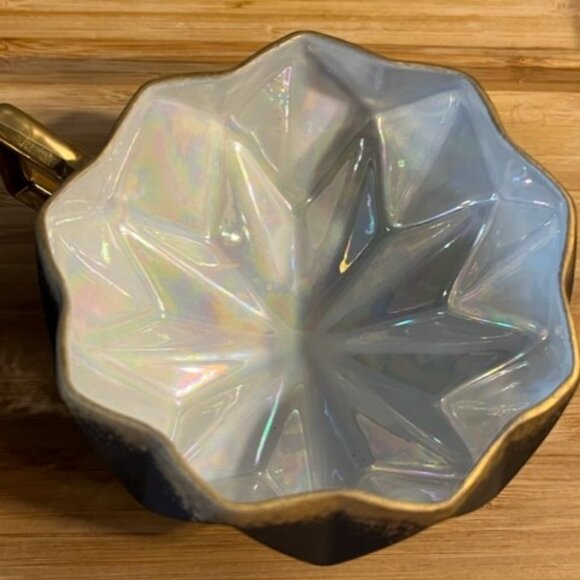 Vintage Japanese Lusterware iridescent Set of 2 tea cups art deco - Picture 4 of 12